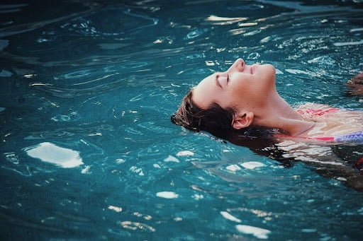 Relaxing in the pool