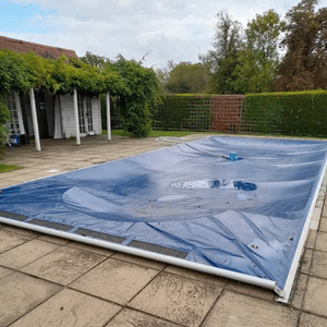 professionally installed winter debris pool cover