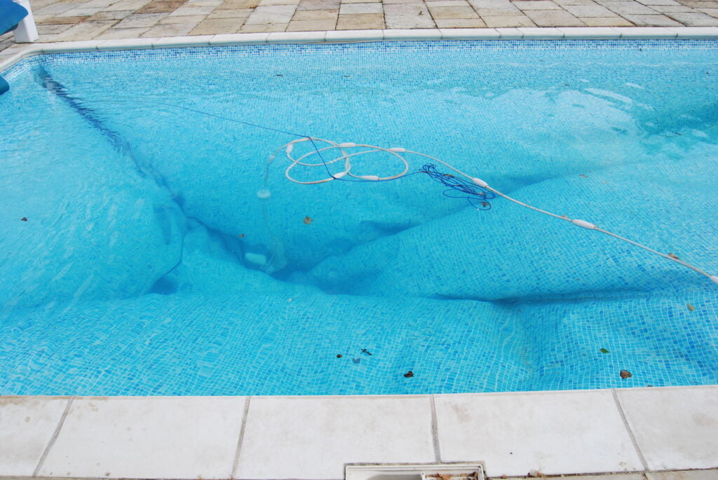 Pool liner that needs replacing
