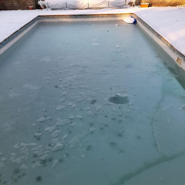Frozen swimming pool