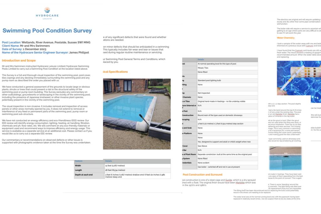 Example pool survey
