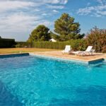 clean garden swimming pool in summer